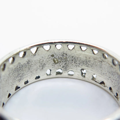 925 Sterling Silver Vintage Ribbed Band Ring Size 7.75