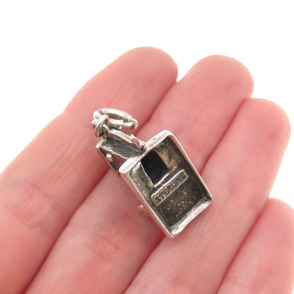 925 Sterling Silver Vintage Water Pump & Bucket Spring Ring Lock 3D Mini Pendant