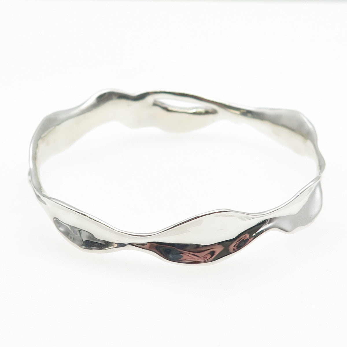 HAGIT GORALI 925 Sterling Silver Vintage Israel Modernist Bangle Bracelet 8.75"