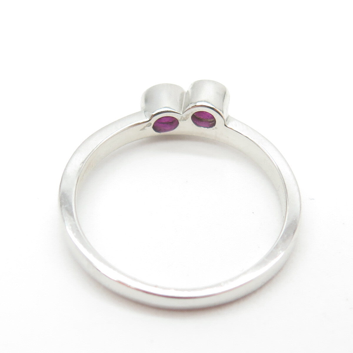 925 Sterling Silver Round-Cut Lab-Created Pink Sapphire Ring Size 7.75