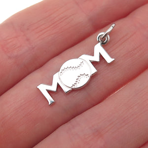 Rembrandt RQC 925 Sterling Silver Vintage Baseball Mom Mini Charm Pendant