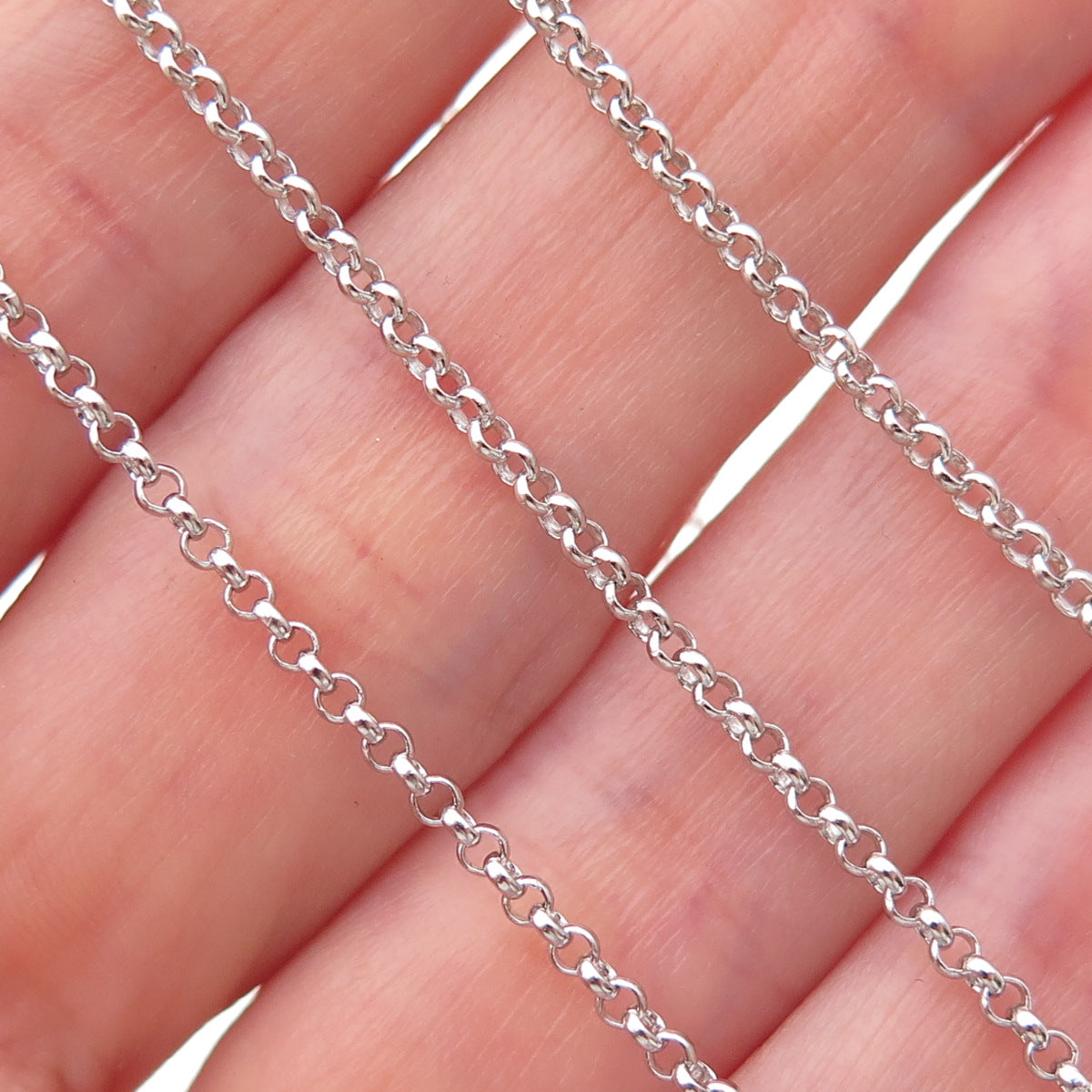 925 Sterling Silver Italy Rolo Chain Necklace 18"