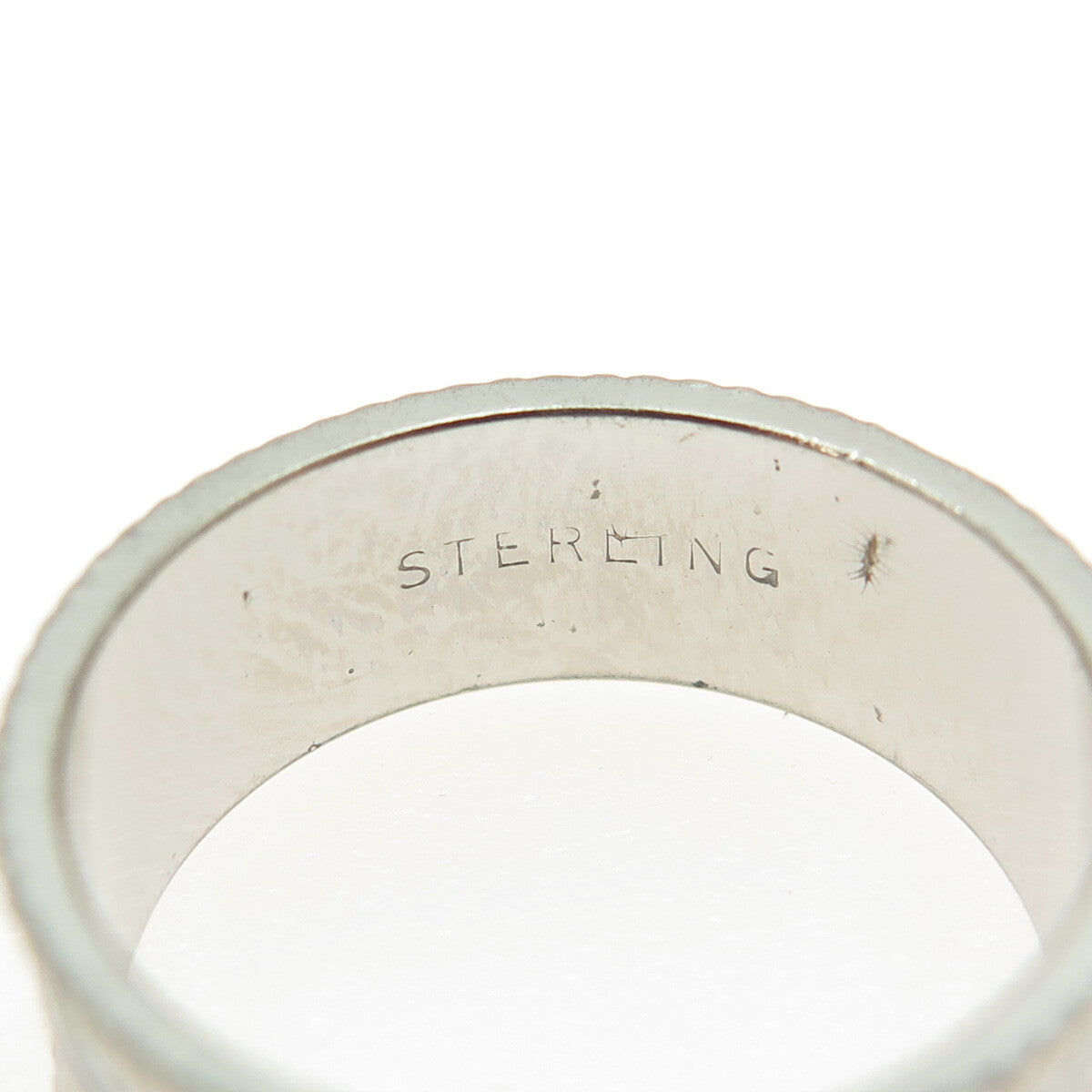 925 Sterling Silver Vintage Ribbed Band Ring Size 6.75