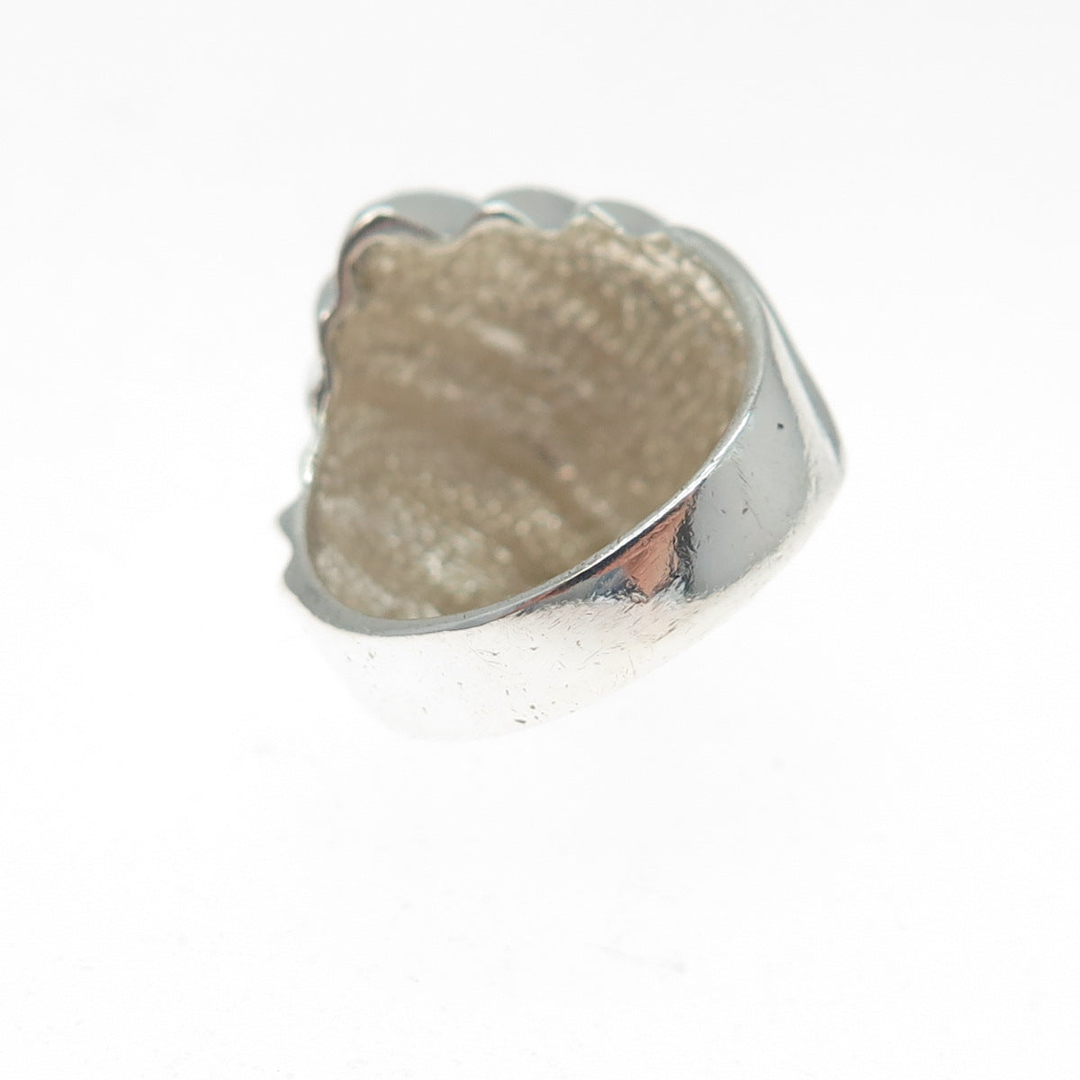 925 Sterling Silver Vintage Modernist Ribbed Dome Ring Size 6.25