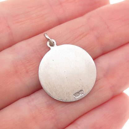 Chapel 925 Sterling Silver Vintage St. Christopher Religious Mini Charm Pendant