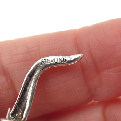925 Sterling Silver Vintage Lizard Oxidized Pin Brooch