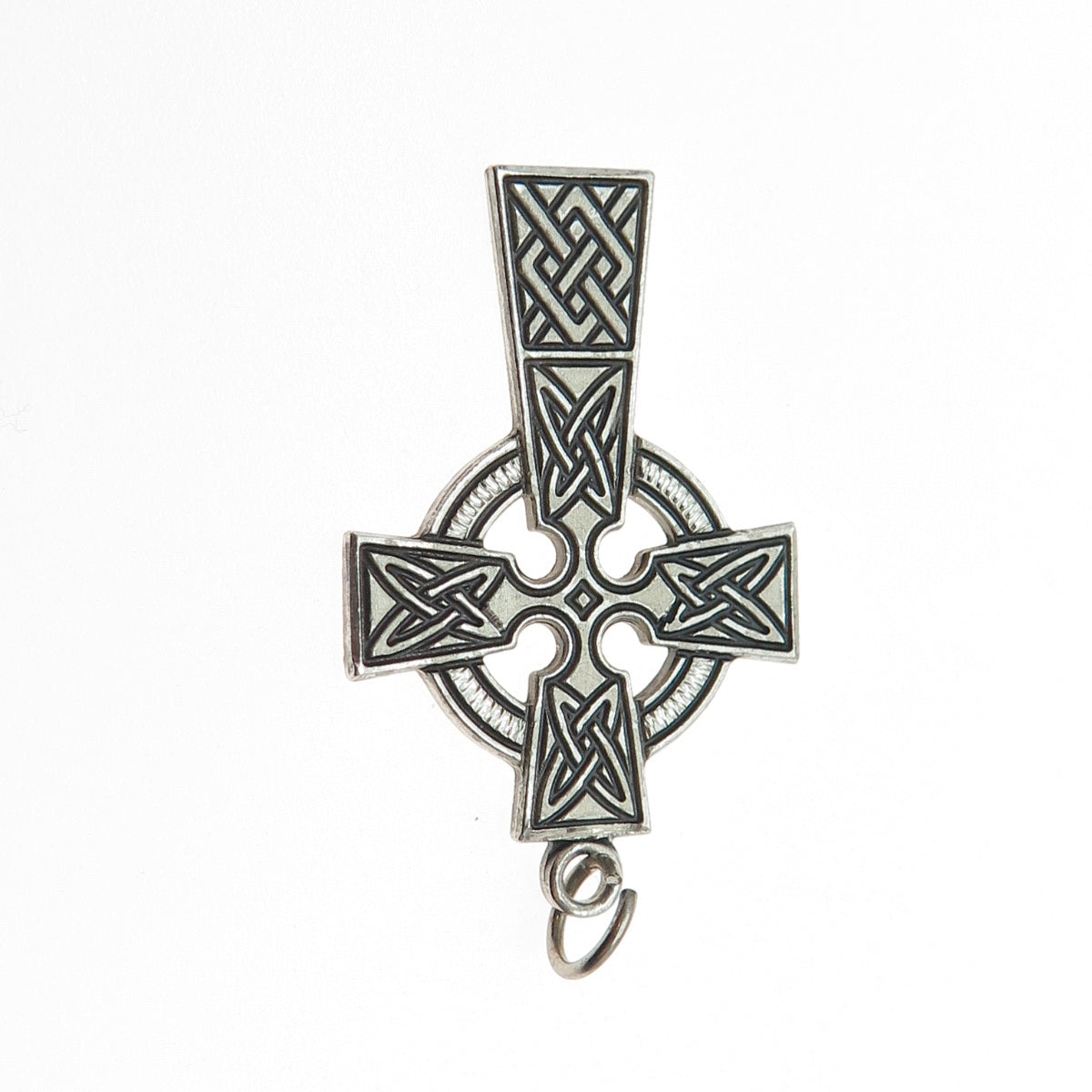 CHAPEL 925 Sterling Silver Vintage Celtic Cross Oxidized Charm Pendant