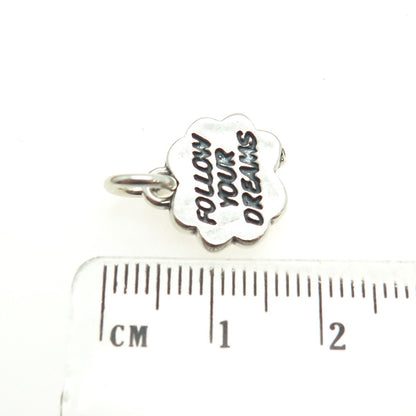SUNDANCER 925 Sterling Silver Vintage "Follow Your Dreams" Minimalist Pendant