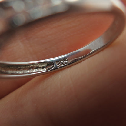 CHUCK CLEMENCY 925 Sterling Silver Vintage Real Oval-Cut Amethyst Ring Size 7.25