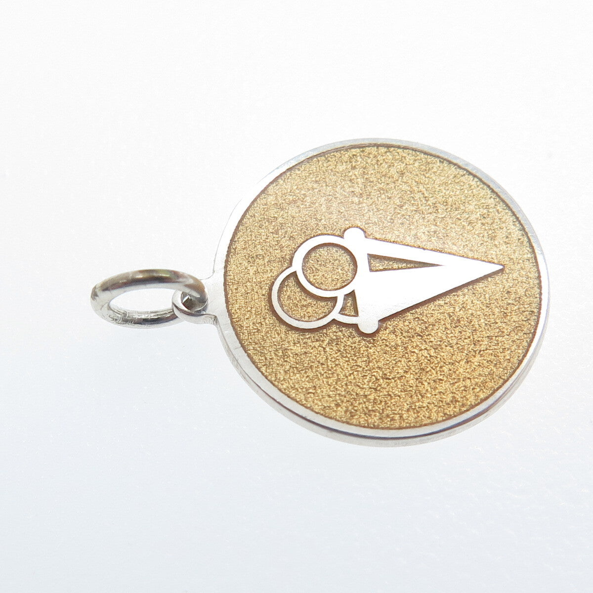 925 Sterling Silver Yellow Enamel Ice Cream Round Tag Minimalist Charm Pendant