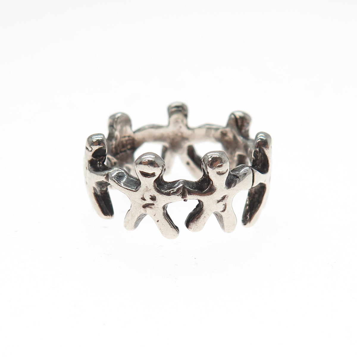 925 Sterling Silver Vintage EFS Mexico Children Oxidized Ring Size 5.5