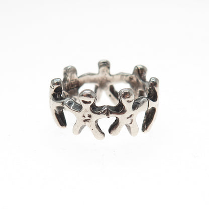 925 Sterling Silver Vintage EFS Mexico Children Oxidized Ring Size 5.5