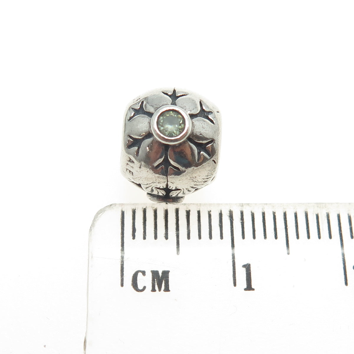 PANDORA 925 Sterling Silver Glass Snowflake Bead Charm