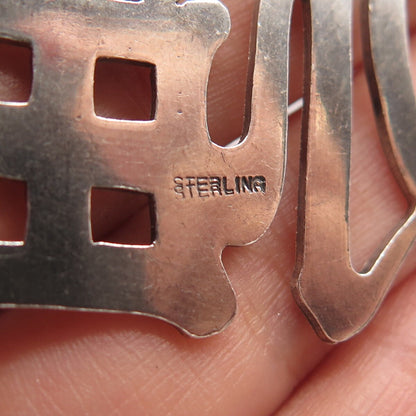 925 Sterling Silver Antique Chinese Character Pin Brooch
