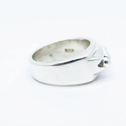 925 Sterling Silver Vintage Beaded Ring Size 5.5