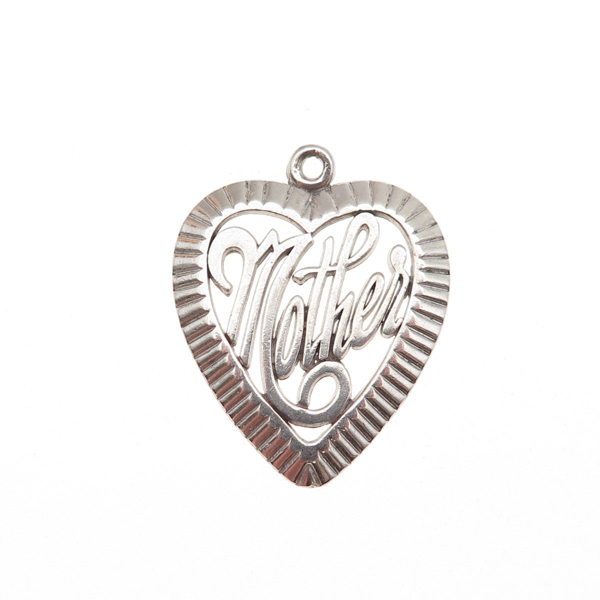 925 Sterling Silver Vintage Mother Heart Mini Charm Pendant