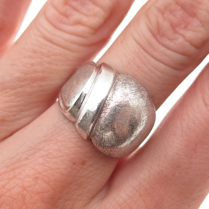 Clark & Coombs 925 Sterling Silver Antique Art Deco Oxidized Dome Ring Size 7