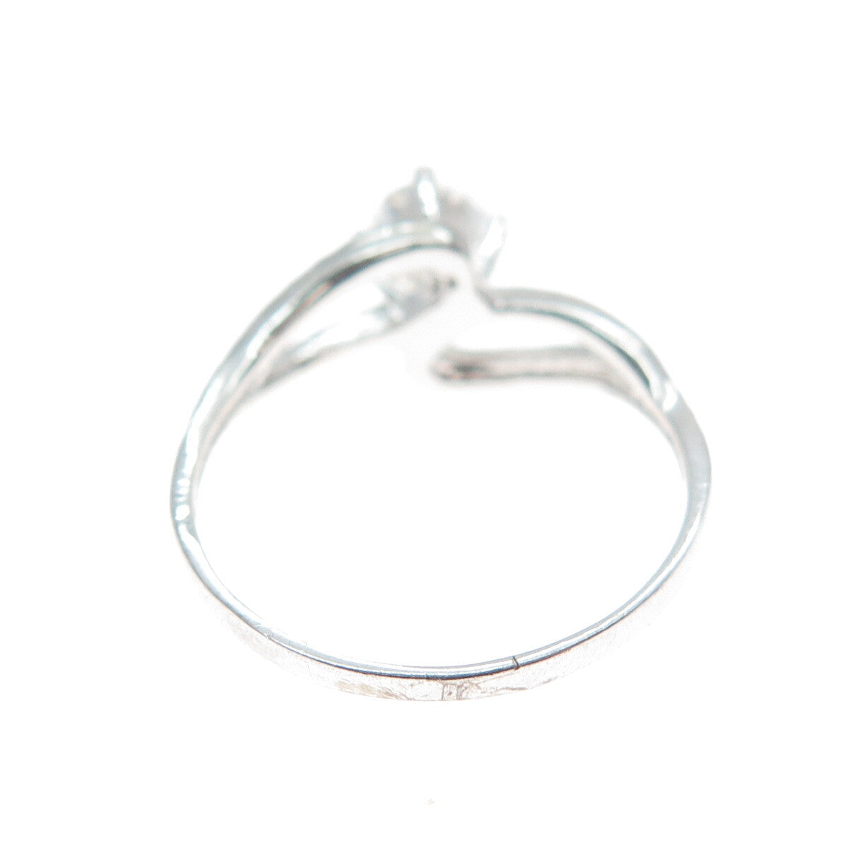 925 Sterling Silver Round-Cut Shaped C Z Engagement Ring Size 6