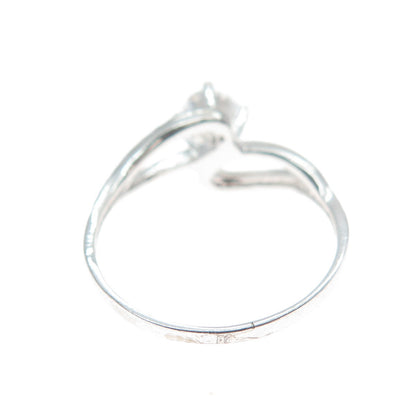 925 Sterling Silver Round-Cut Shaped C Z Engagement Ring Size 6