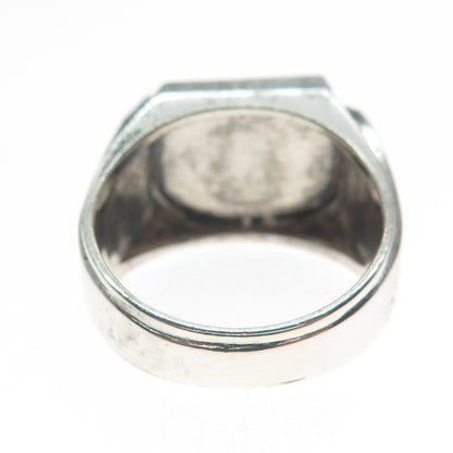 925 Sterling Silver Vintage 1978 Mondiale Baseball Oxidized Ring Size 11.75