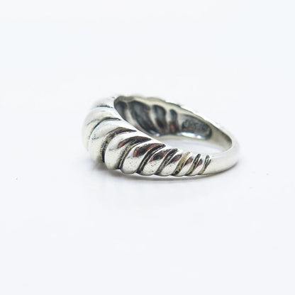 925 Sterling Silver Vintage Carolyn Pollack Ribbed Ring Size 6.25