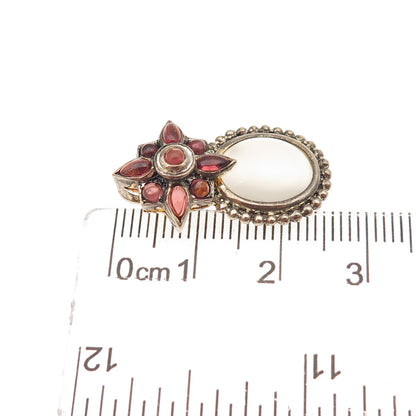 Metropolitan Museum of Art Sterling Gold Plated Vintage Garnet & Quartz Pendant