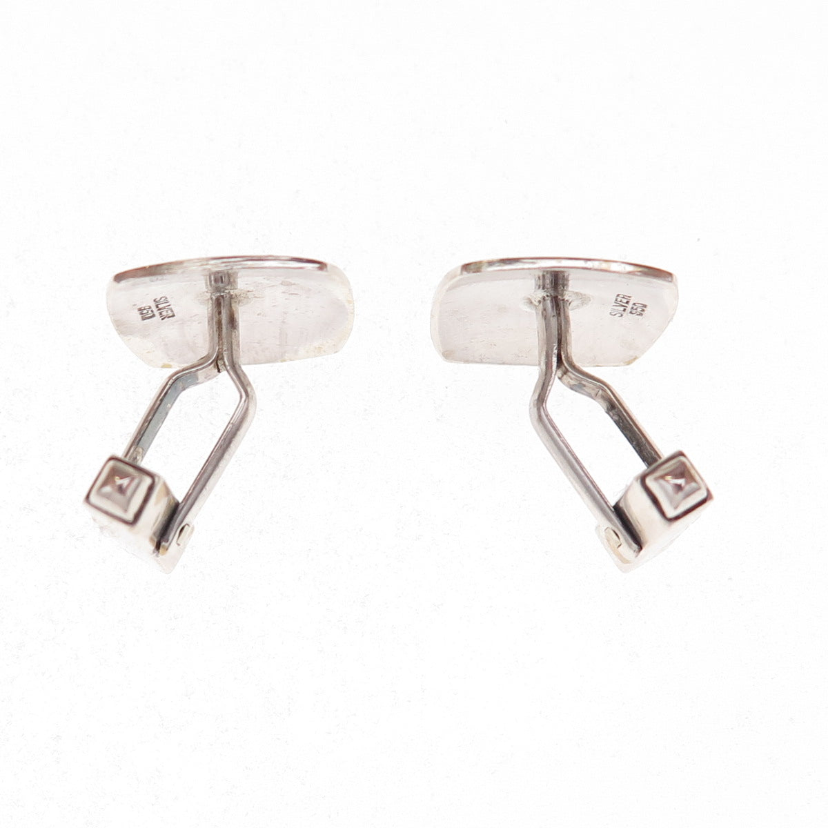 950 Silver 2-Tone Antique Japan Mount Fuji Landscape Cufflinks