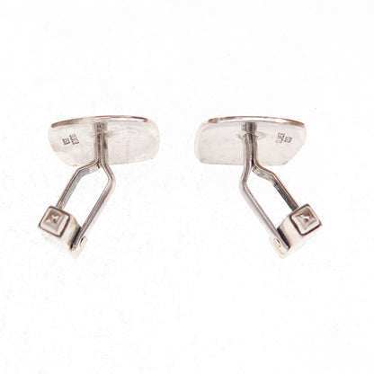 950 Silver 2-Tone Antique Japan Mount Fuji Landscape Cufflinks