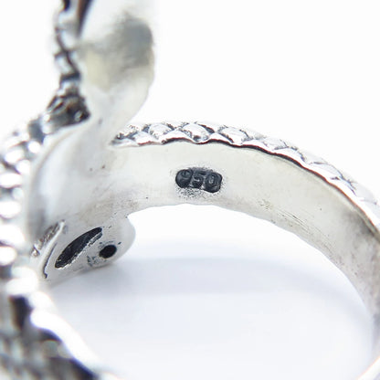 950 Silver Vintage Snake Ring Size 7.75