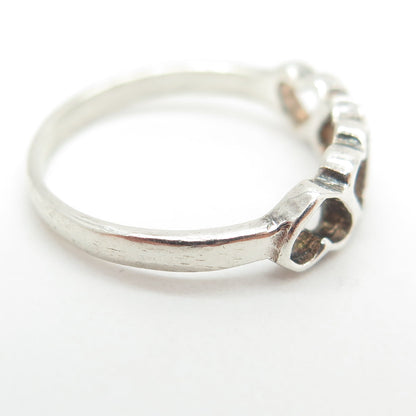 925 Sterling Silver Vintage Open Heart Ring Size 5.75