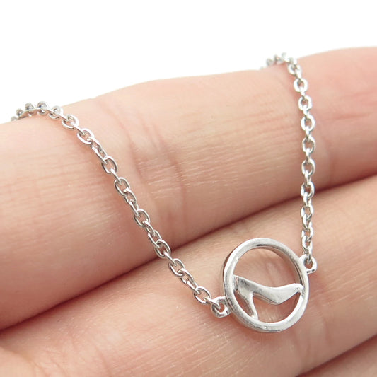 925 Sterling Silver Vintage Disney Cinderella's Slipper Rolo Chain Necklace 18"