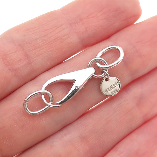 Nishi 925 Sterling Silver Bracelet / Necklace Carabiner Lock Clasp