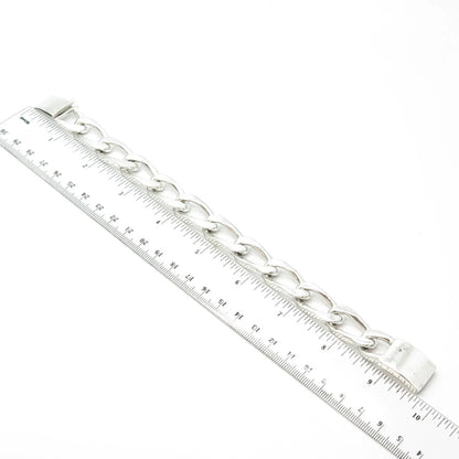 925 Sterling Silver Vintage Mexico Curb Link Bracelet 8.75"