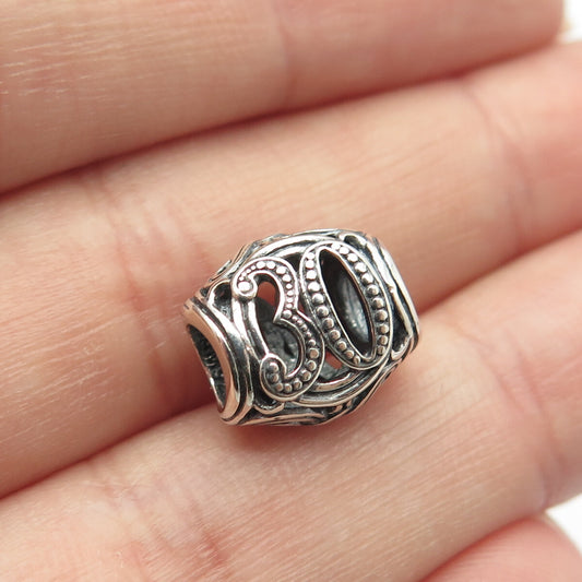 925 Sterling Silver Chamilia "30" Bead Charm