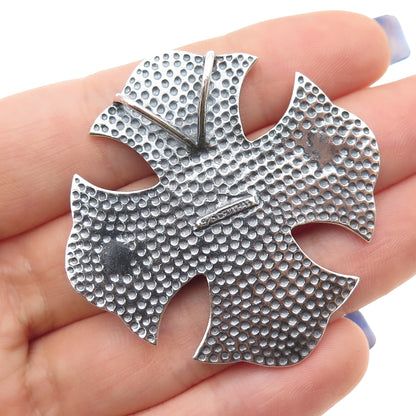 CFJ Collins Fine Sterling Silver Vintage Granulated Cross Oxidized Slide Pendant