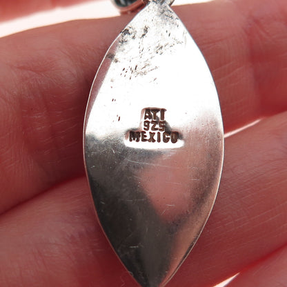 ATI Annika Witt 925 Sterling Silver Vintage Mexico Real Turquoise Charm Pendant