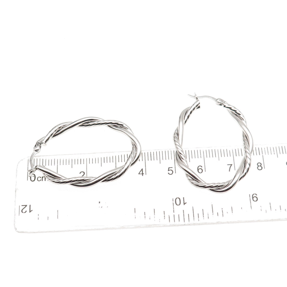 925 Sterling Silver Twisted Hoop Earrings