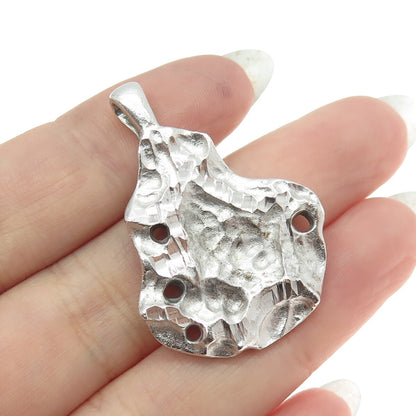 925 Sterling Silver Vintage Modernist Brutalist Pendant