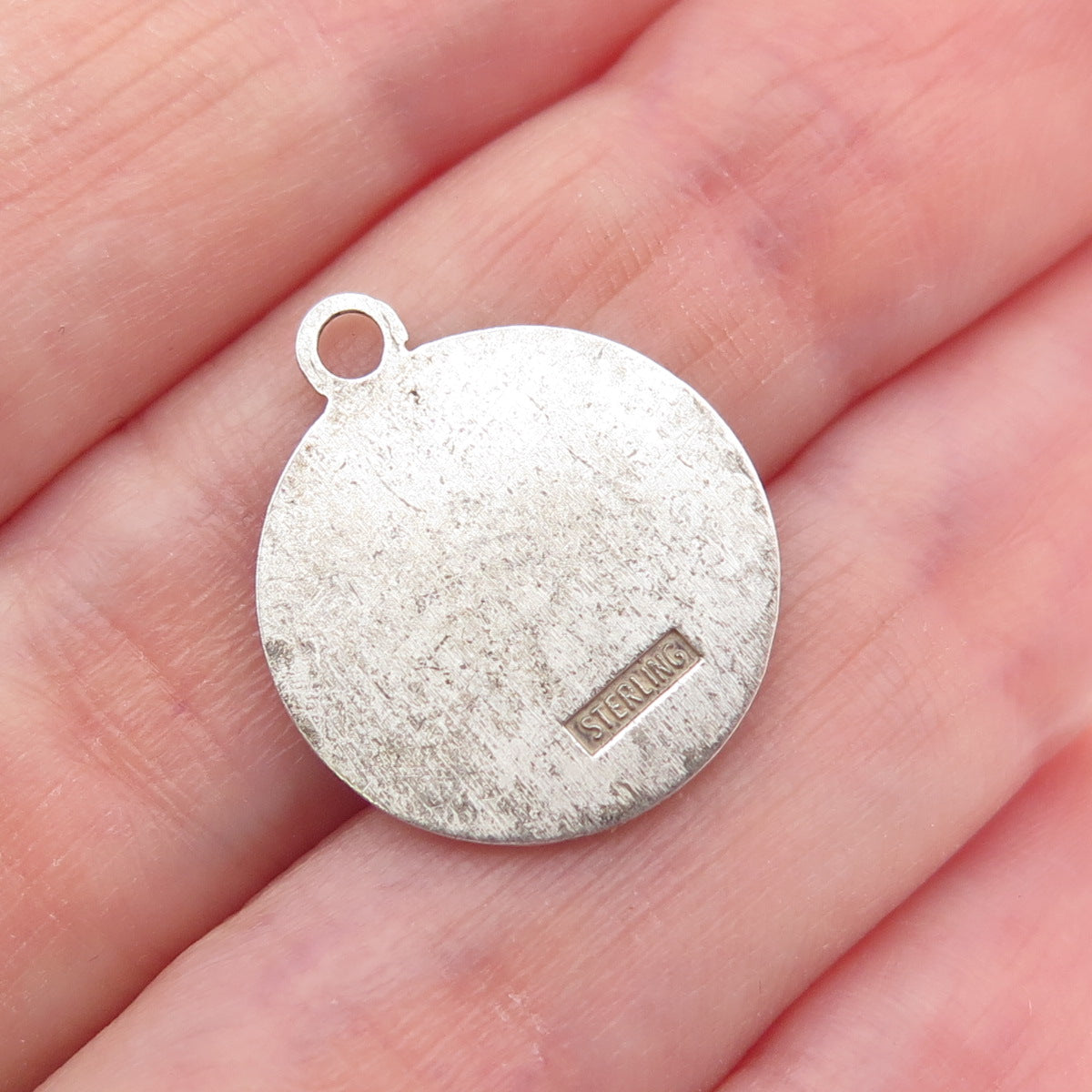 925 Sterling Silver Vintage Bobcat Cub Scouts Oxidized Charm Pendant