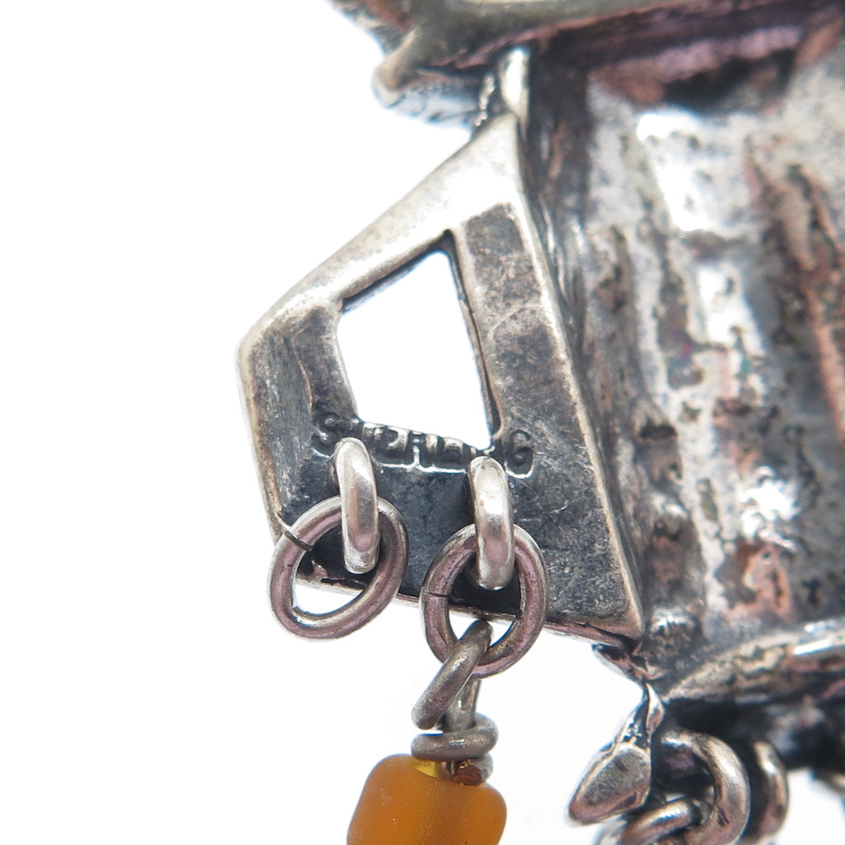 ROBERT SHIELDS Old Pawn Sterling Multi-Crystal Kachina Brooch (missing 1 arrow)