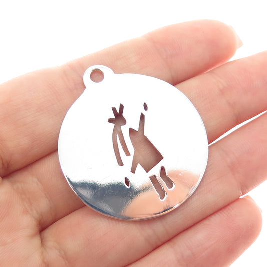 ANNI + CO. 925 Sterling Silver Vintage Mexico Modernist Girl Charm Pendant