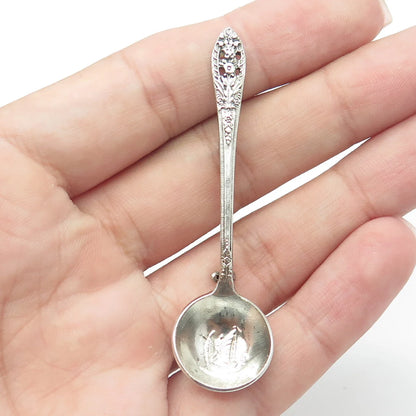 925 Sterling Silver Antique Art Deco 1949 FINE ARTS Crown Princess Pin Brooch
