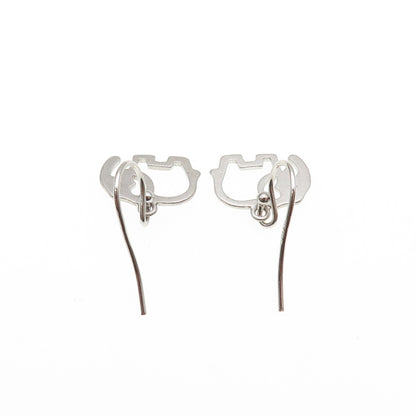 925 Sterling Silver Elephant Dangle Earrings