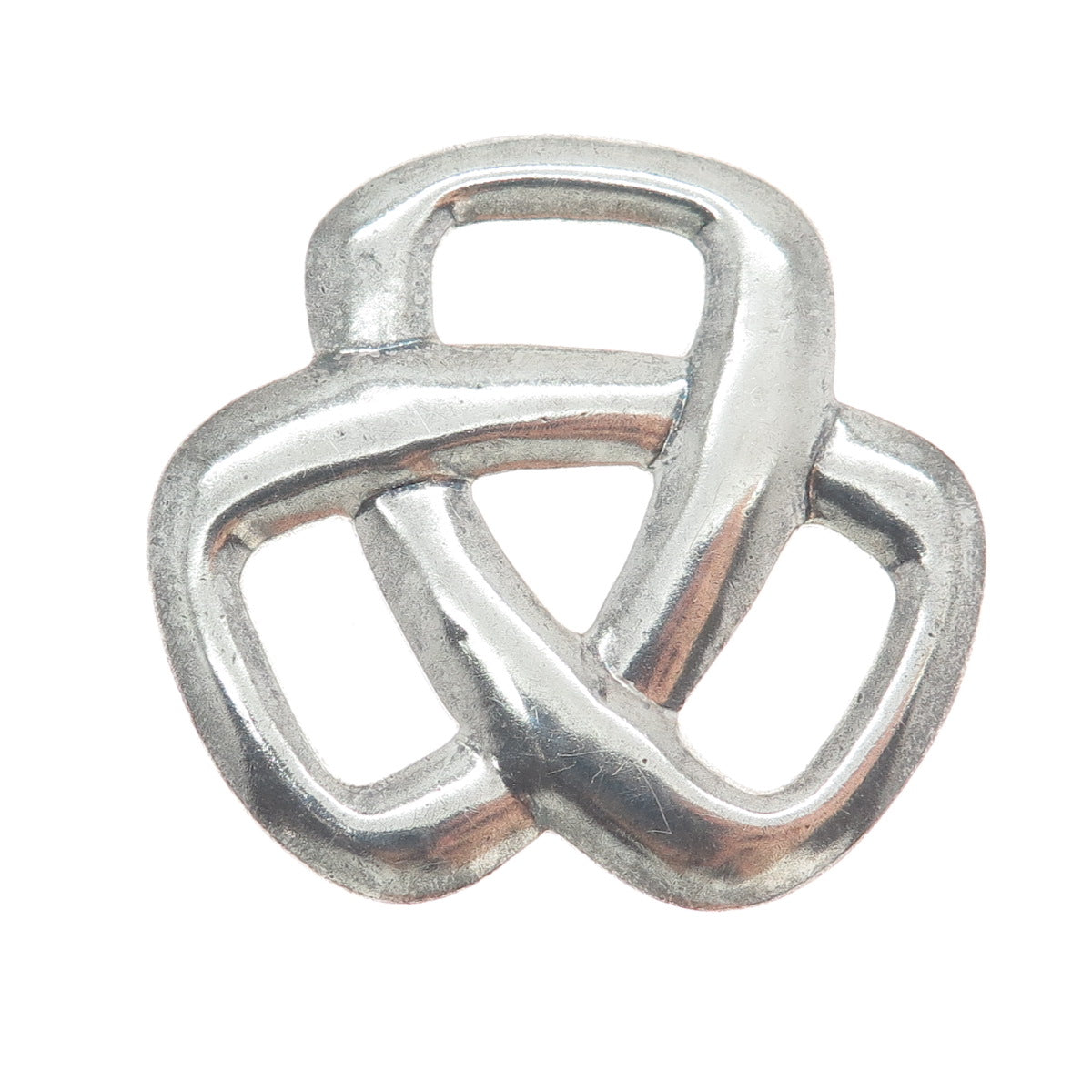 CHAPAL ZENRAY 925 Sterling Silver Vintage Trinity Knot Oxidized Pin Brooch