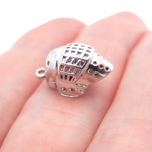 RQC REMBRANDT 925 Sterling Silver Vintage Fencing Mask Minimalist 3D Pendant