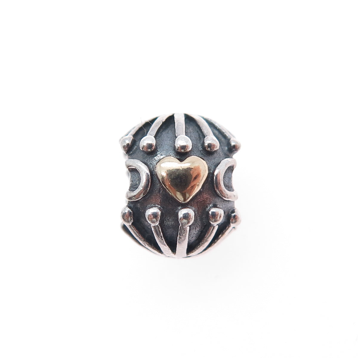 PANDORA 925 Sterling Silver & Gold Love and Hugs Slide Bead Charm