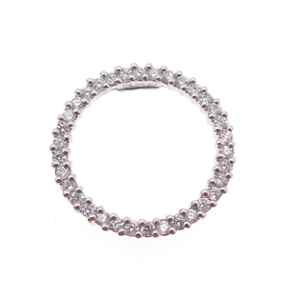 CHARLES WINSTON 925 Sterling Silver Round-Cut C Z Circle of Life Slide Pendant