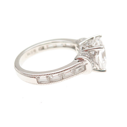 925 Sterling Silver Multi-Cut C Z Engagement Ring Size 6