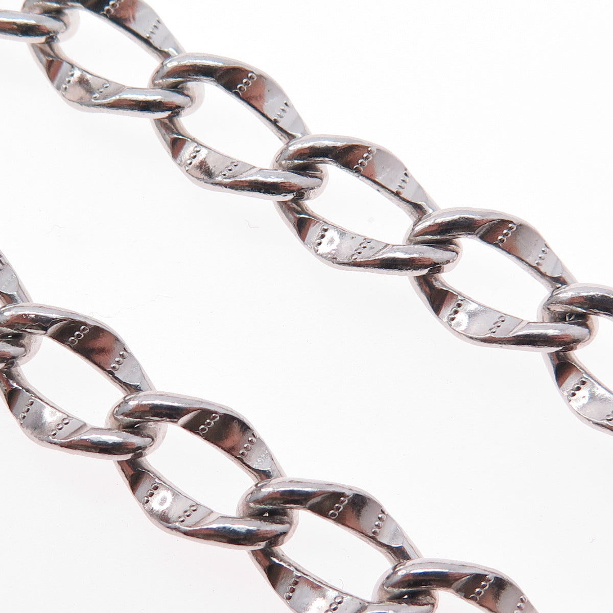 BEAU 925 Sterling Silver Vintage Curb Link Bracelet 7"