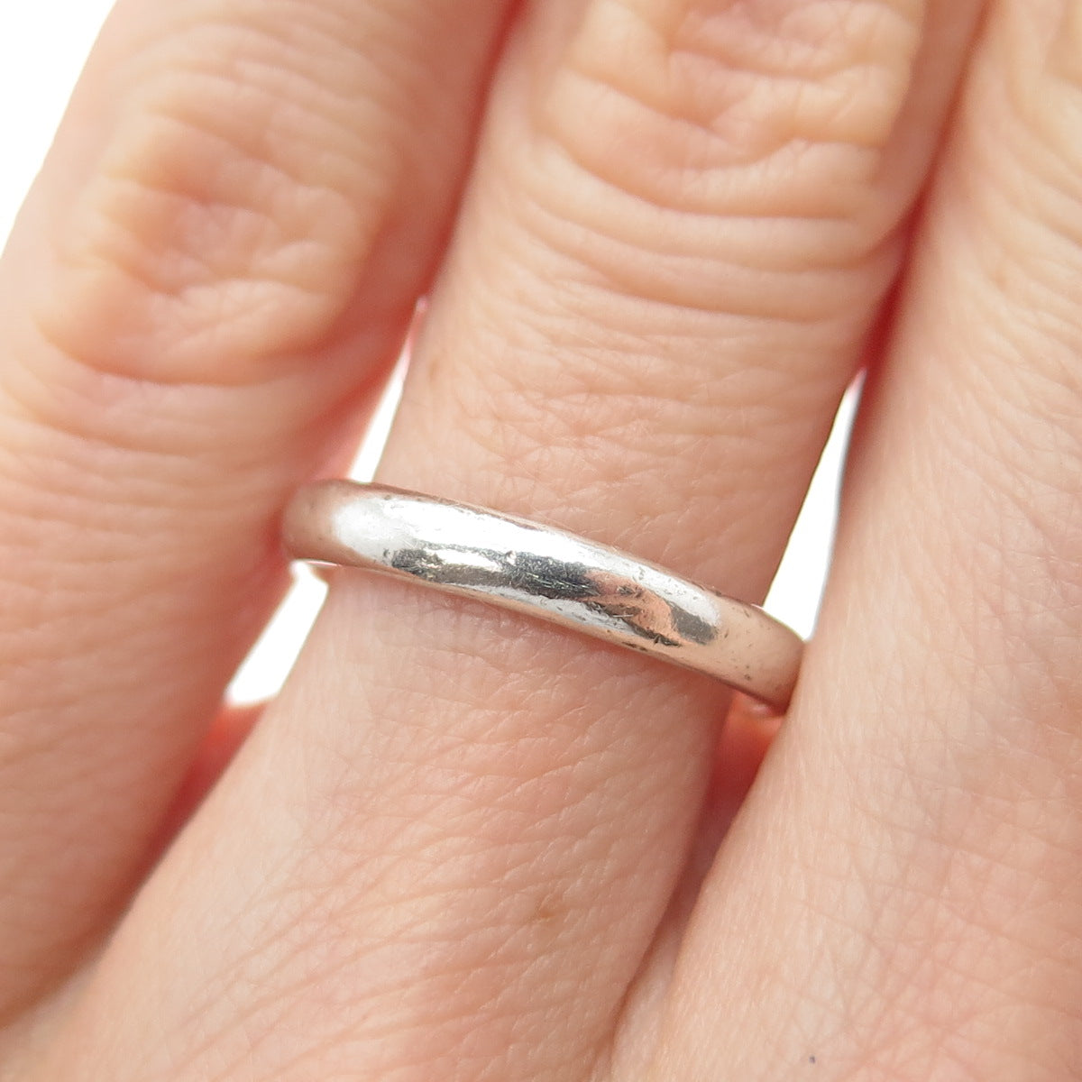 PB PAUL BRACKNA 925 Sterling Silver Vintage Stackable Wedding Band Ring Size 6